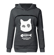 Hoodie Sweatshirt With Cat Pet Pocket