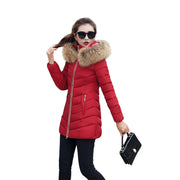 Mid-length Slim Cotton Jacket Large Fur Collar Down Jacket