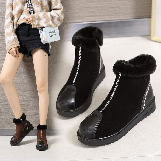 Plush Martin boots with flat bottoms