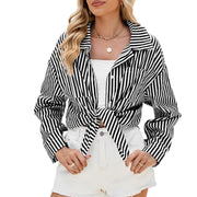 Striped Long Sleeve Shirt & Casual  Button