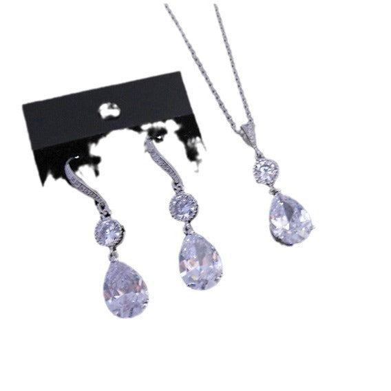 Necklace Earrings Minimalistic Water Drops