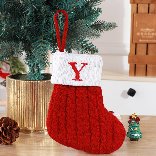 Cute Letters Christmas Wool Knitted Socks