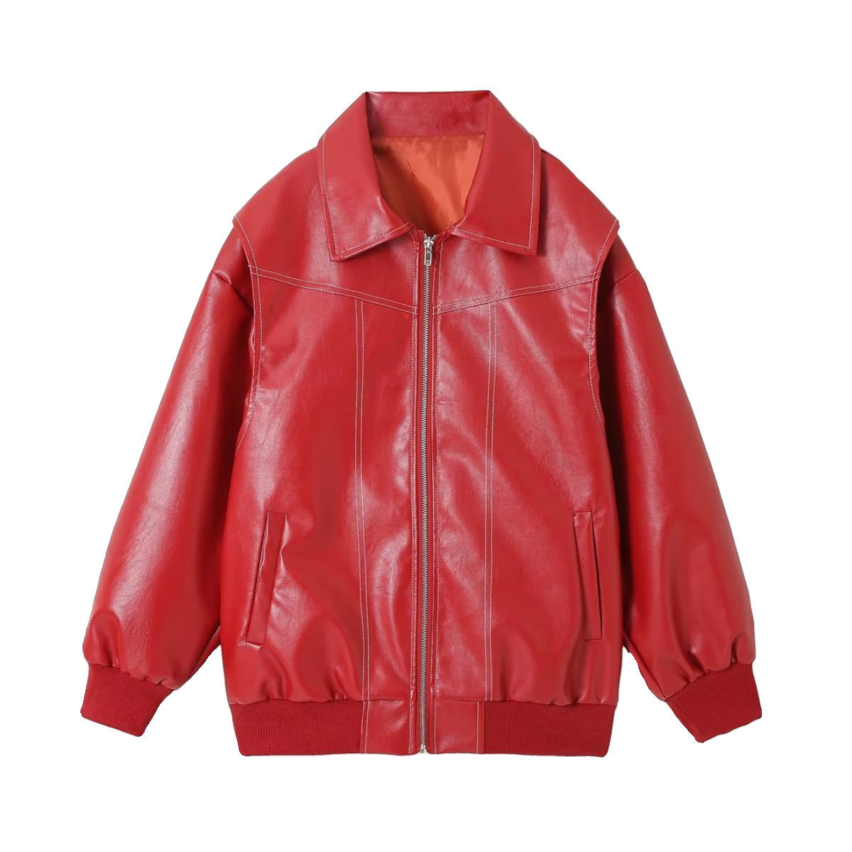 Motor Biker Leather Jacket Womens Clothing