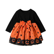 Halloween Children Long Sleeve Mesh Dress