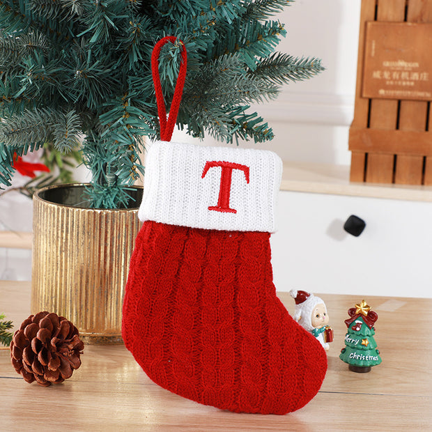 Cute Letters Christmas Wool Knitted Socks