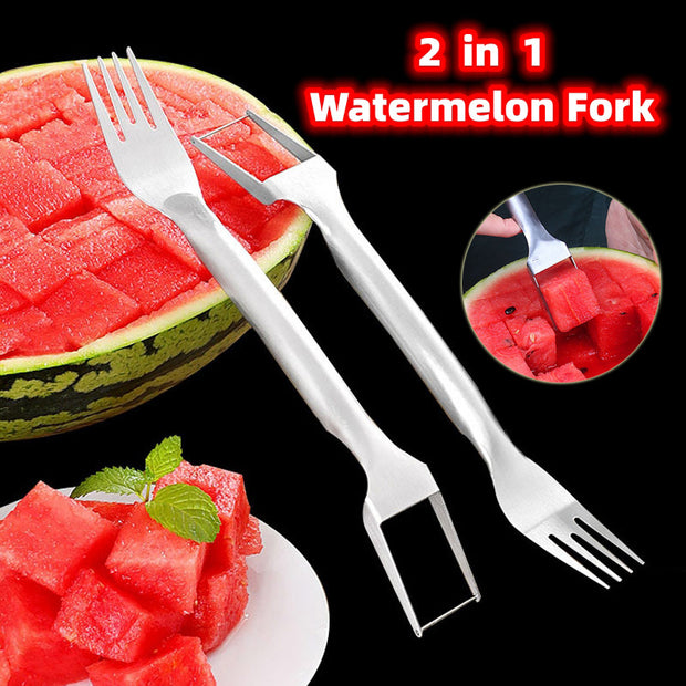 2 In 1 Watermelon Fork Slicer Multi-purpose