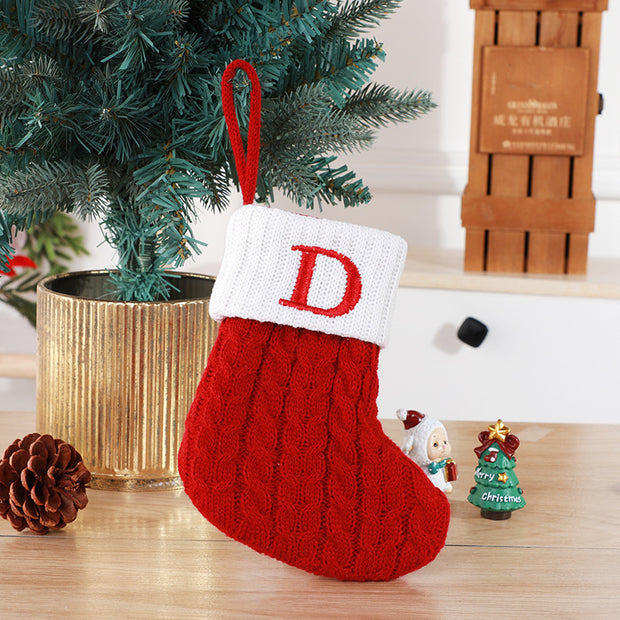 Cute Letters Christmas Wool Knitted Socks