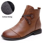 Plus Size Tube Single Ankle Boots Flat Leather