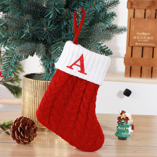 Cute Letters Christmas Wool Knitted Socks