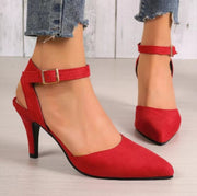 Pointed-toe Square Buckle Shoes High Heels Fashion