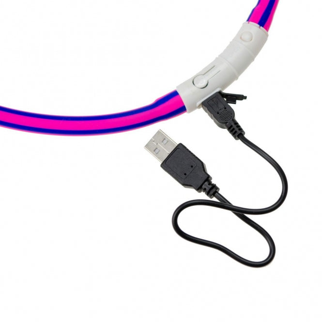 Karlie Visio Light LED-Leuchtschlauch mit USB - Gestreift violett-pink
