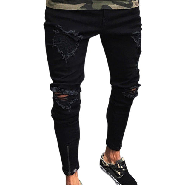 Pants Jeans For Men Trousers Long Basic Broken Clothes