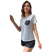 New Pajamas Women's Short Sleeve Heart Shape Printed