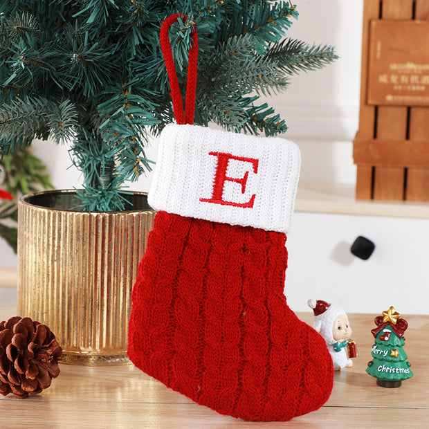 Cute Letters Christmas Wool Knitted Socks