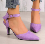 Pointed-toe Square Buckle Shoes High Heels Fashion