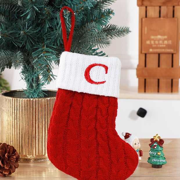 Cute Letters Christmas Wool Knitted Socks