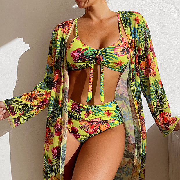 Swimwear Long Sleeved Blouse Three Piece Suit