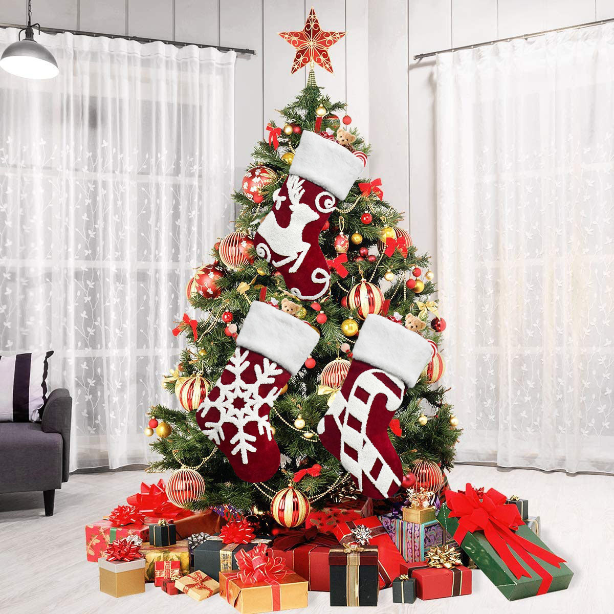 Christmas Gift Flannel Socks Gift Bag