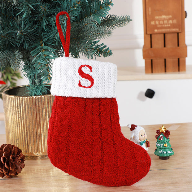 Cute Letters Christmas Wool Knitted Socks