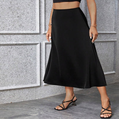 Women's Solid Color Loose Long Dress A- Line Skirt