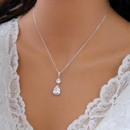 Necklace Earrings Minimalistic Water Drops
