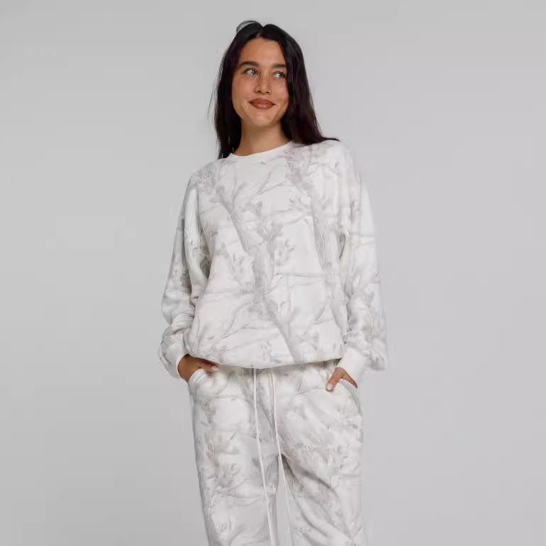 Autumn Winter Women Camouflage Two Piece Sets   Hoodie Suit