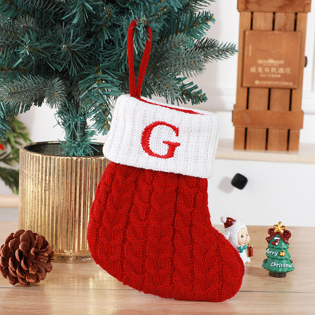 Cute Letters Christmas Wool Knitted Socks