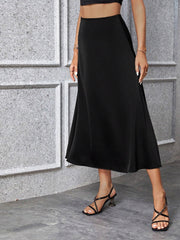 Women's Solid Color Loose Long Dress A- Line Skirt