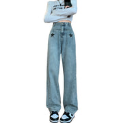 Pear-shaped Figure Women's Loose Slimming And Wide Leg Jeans Ins