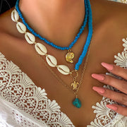 Ocean Style Shell Conch Tassel Multi-layer Necklace