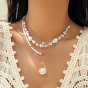 Ocean Style Shell Conch Tassel Multi-layer Necklace