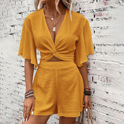 Top And Shorts Summer Two-piece Set