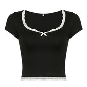 Fashion Women Stitching Slim Fit Versatile Top