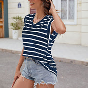 Fashion Stripe Print Short-sleeved T-Shirt