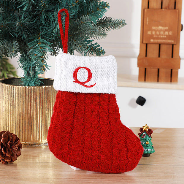 Cute Letters Christmas Wool Knitted Socks