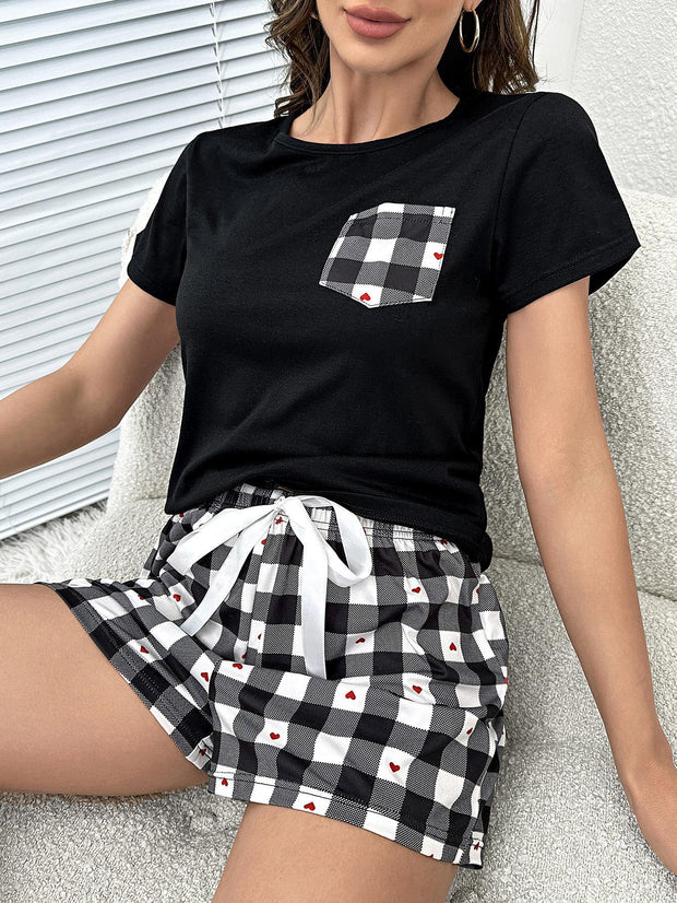 New Pajamas Women's Short Sleeve Heart Shape Printed