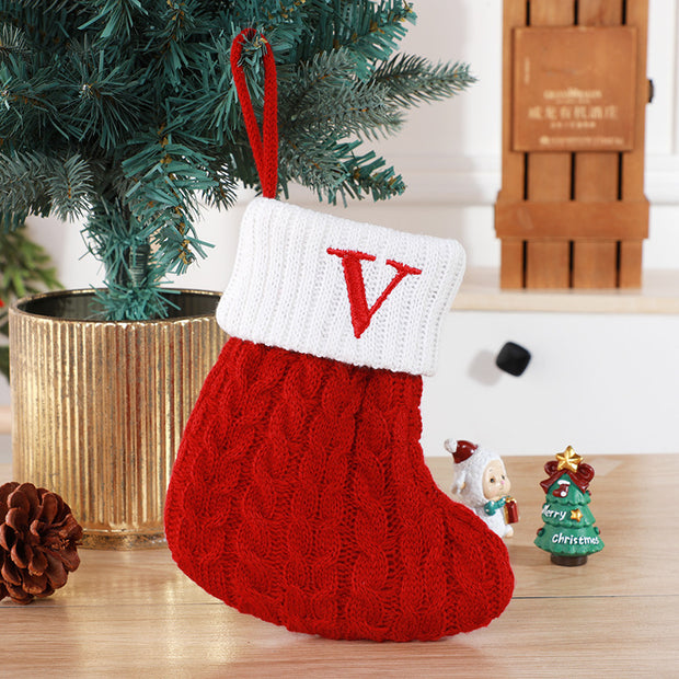 Cute Letters Christmas Wool Knitted Socks