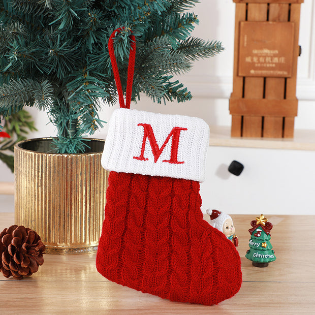 Cute Letters Christmas Wool Knitted Socks