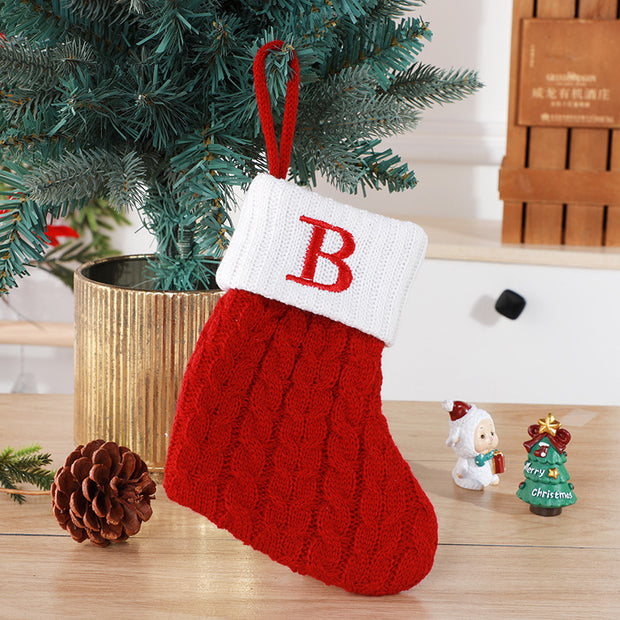 Cute Letters Christmas Wool Knitted Socks