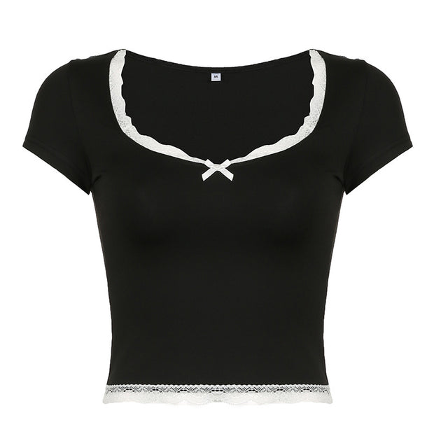 Fashion Women Stitching Slim Fit Versatile Top